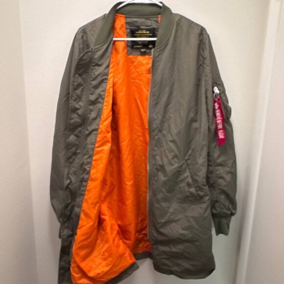Alpha Industries Other - Alpha Industries L2B Long Bomber Jacket Medium Sage Green Streetwear New